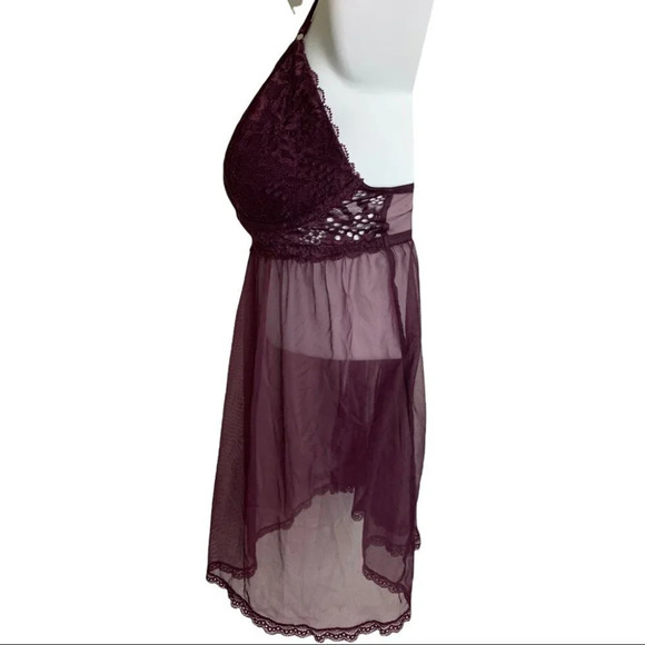 La  Senza Purple Lace Sheer Baby Doll Size Medium - Picture 2 of 12